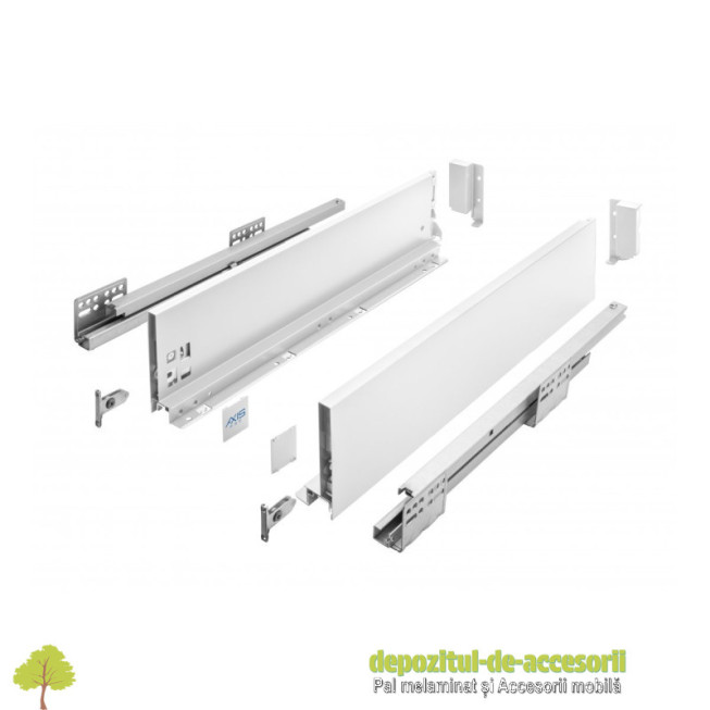 Sertar AXISPRO tip TANDEMBOX-H116mm, L500mm alb