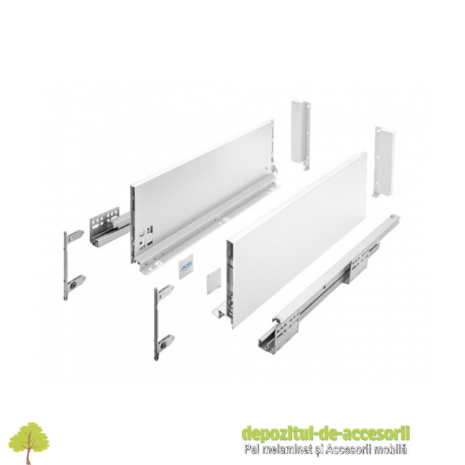 Sertar AXISPRO tip TANDEMBOX-H167mm, L500mm alb
