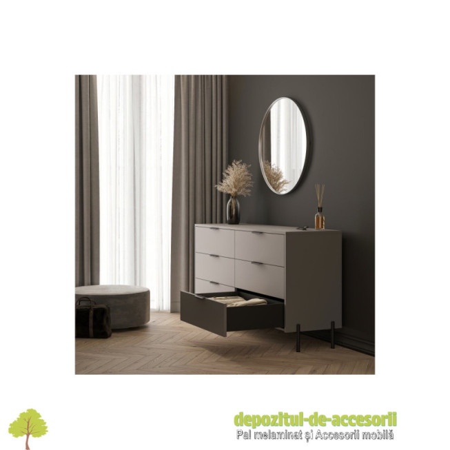 Picior mobilier RONDA, H 180mm, negru mat