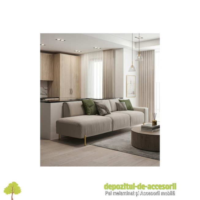 Picior mobilier RONDA, H 150mm, auriu periat
