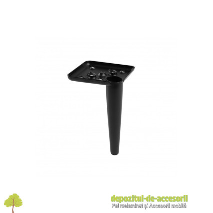 Picior mobilier SQUARE, H 150mm, negru mat
