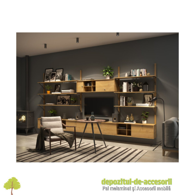 Picior mobilier X-LINE, 40x710mm, negru mat