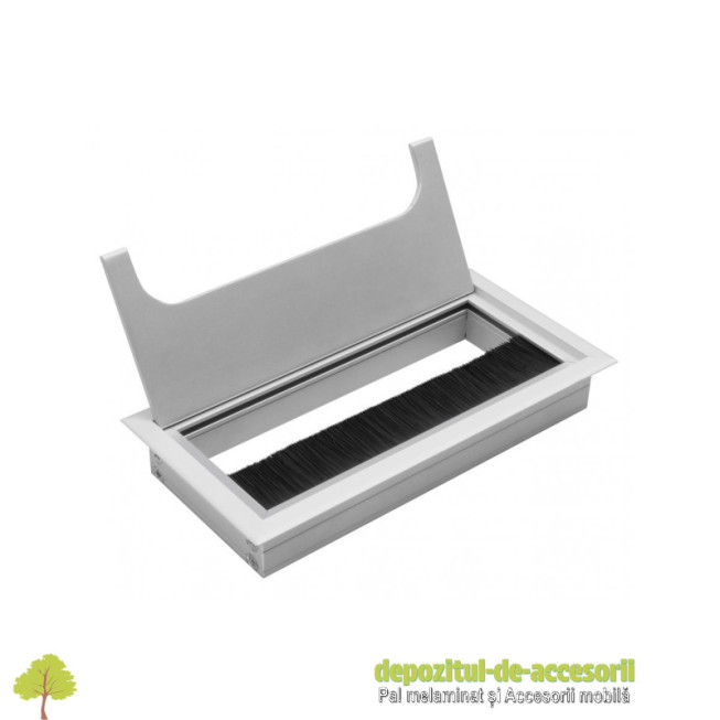 Trecere cabluri MERIDA 80x160mm, aluminiu, gri aluminiu