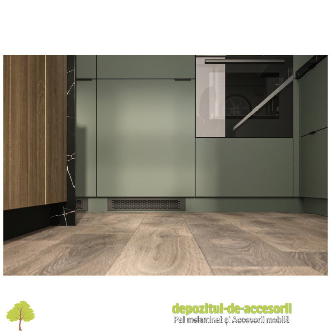 Grila de ventilatie 80x480mm, din aluminiu, negru