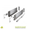 Sertar AXISPRO laterale din sticla, H167, L450mm soft-close, antracit