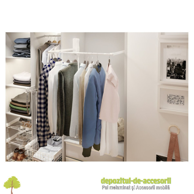 Lift garderobă GTV PG-ST4560-10A lift haine telescopic 545–700mm alb 8kg ușor acces dulap