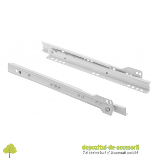 Glisiere cu role 450mm, extragere partiala, albe