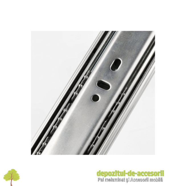 Glisiere cu bile L500mm, H45, soft-close, extragere totala