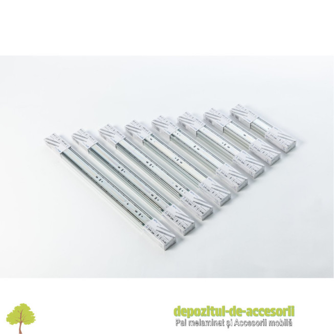Glisiere cu bile L500mm, H45, soft-close, extragere totala