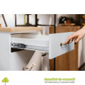 Glisiere cu bile L500mm, H45, soft-close, extragere totala