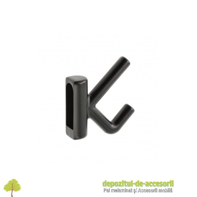 Cuier LENS, dublu, negru mat