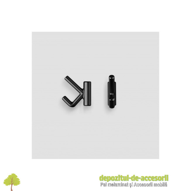 Cuier LENS, dublu, negru mat
