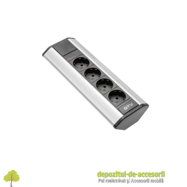 Priza colt cu 4 prize Shuco aluminiu