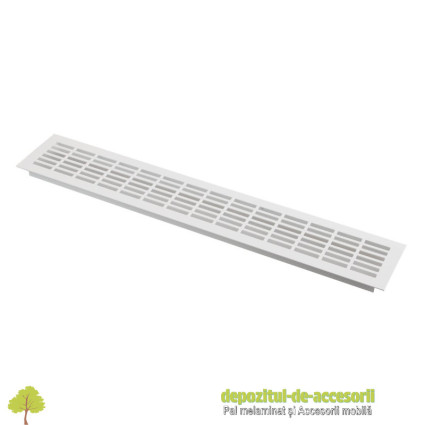 Grila de ventilatie 80x480mm, din aluminiu, alba