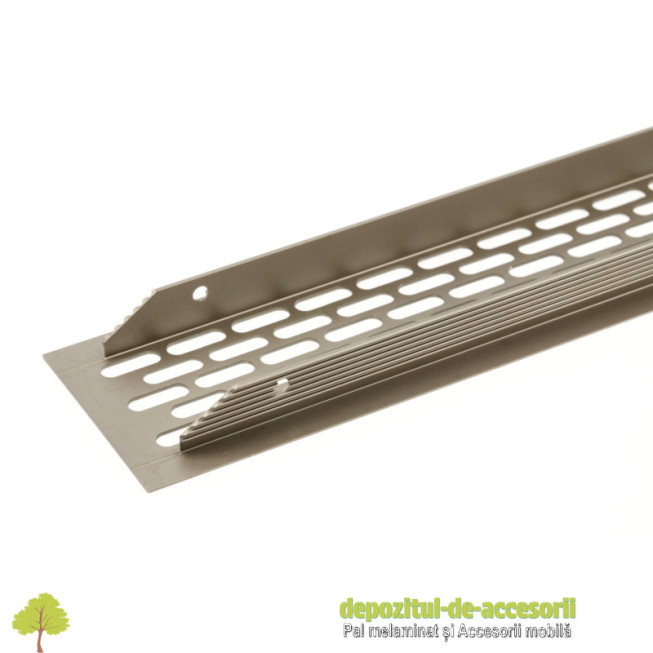 Grila de ventilatie 60x484mm, din aluminiu, antracit deschis