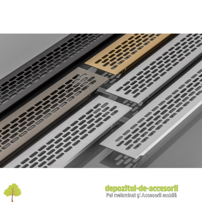 Grila de ventilatie 60x484mm, din aluminiu, antracit deschis