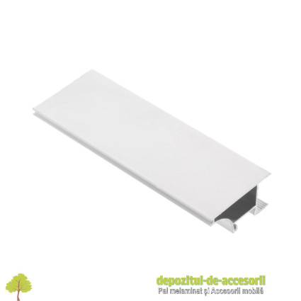 Profil GLAX pentru banda LED, montaj pe cant placa 18mm, L 3m, alb