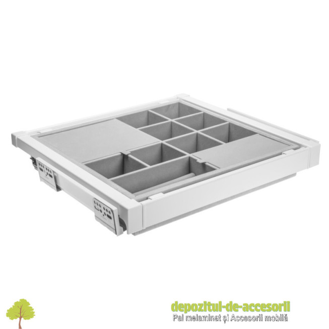 Sertar bijuterii ELITE, 560-618mm, soft-close, alb mat