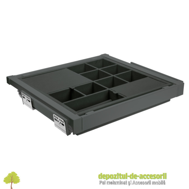 Sertar bijuterii ELITE, 660-718mm, soft-close, antracit mat