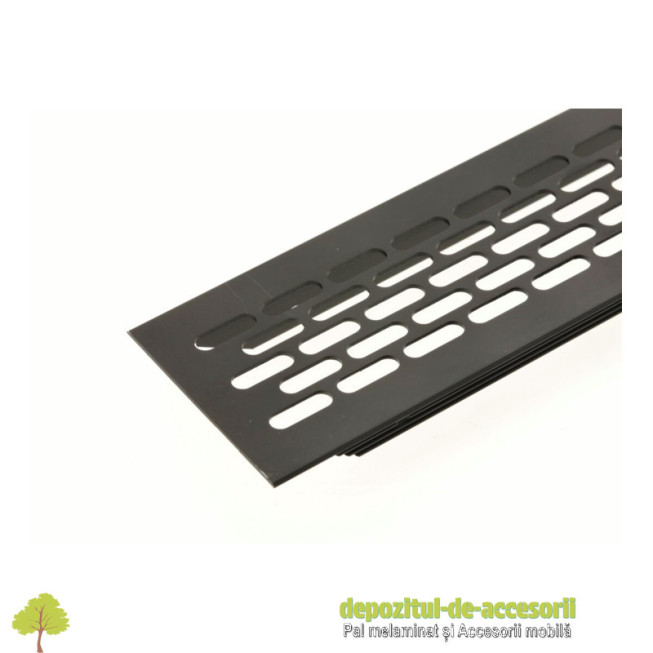 Grila de aerisire 60x245mm, din aluminiu, negru mat