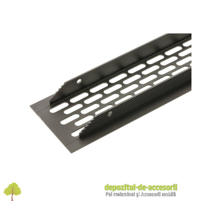 Grila de aerisire 60x245mm, din aluminiu, negru mat