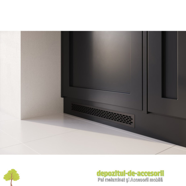 Grila de aerisire 60x245mm, din aluminiu, negru mat
