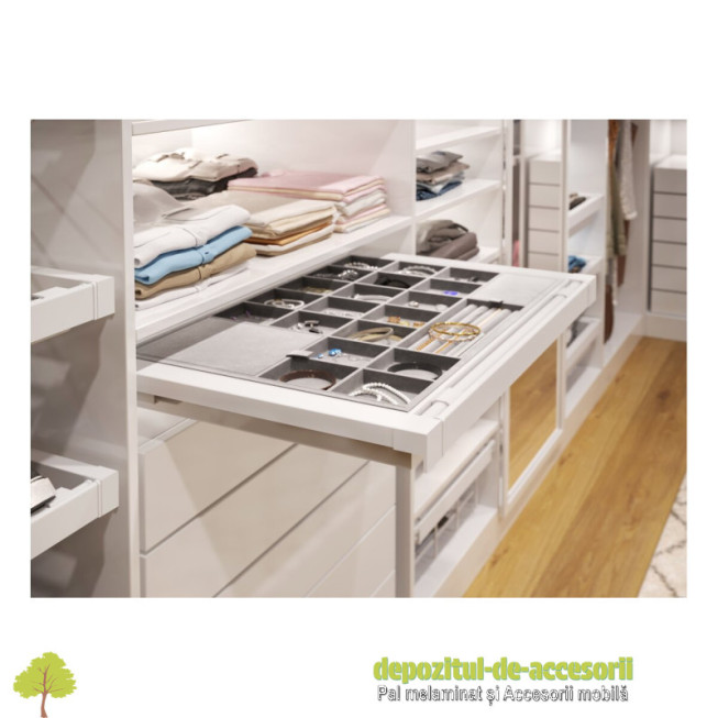 Sertar bijuterii ELITE 900mm, soft close, alb