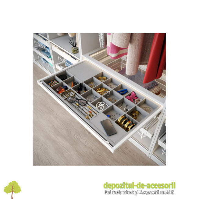 Sertar bijuterii ELITE 900mm, soft close, alb