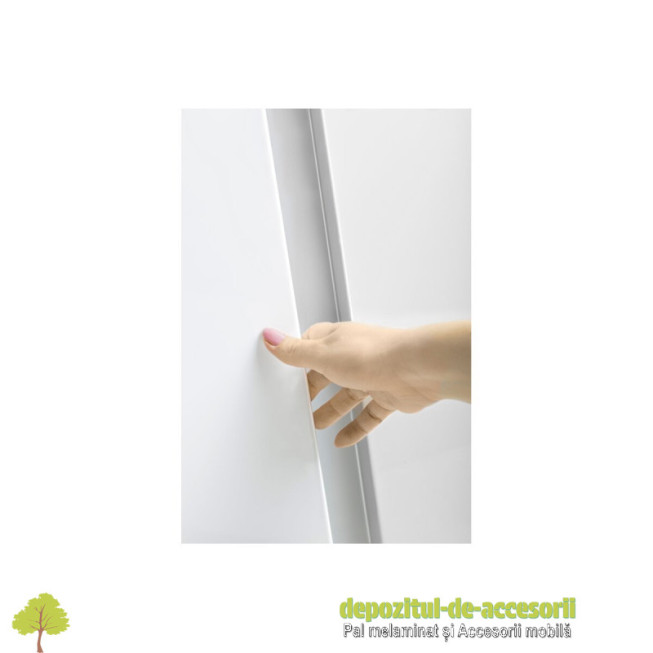 Maner ascuns VELLO, profil aluminiu T cu doua fete, argintiu, lungime 3 m