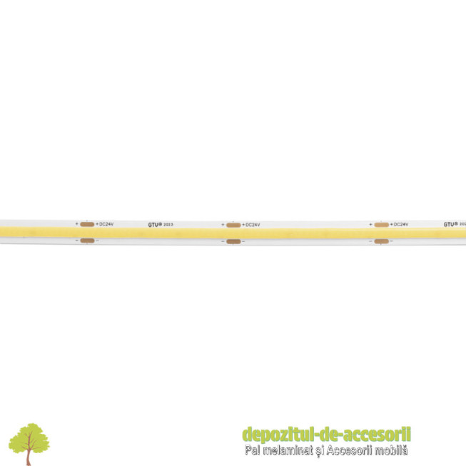 Banda LED COB 24V, 10W-m, alb rece, 50m