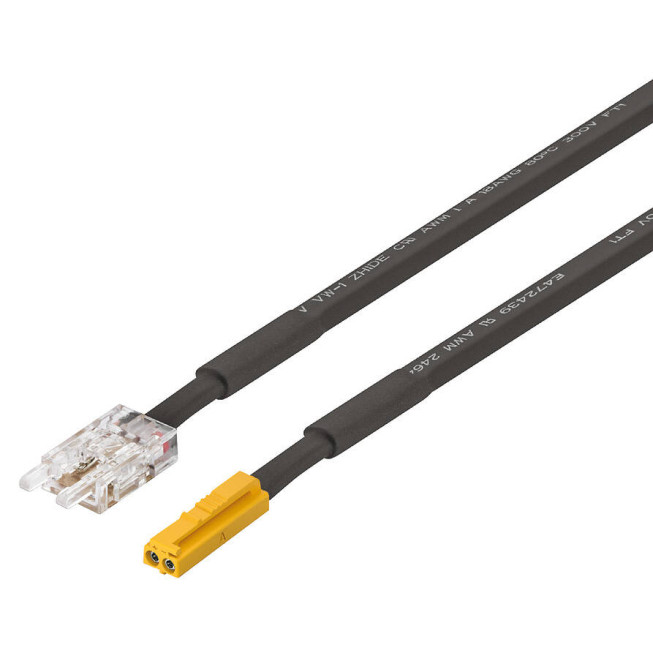 Cablu Häfele Loox5 pentru alimentare bandă LED COB, sistem 12 V, lățime 8 mm, conector alimentare 5 A, 2 metri