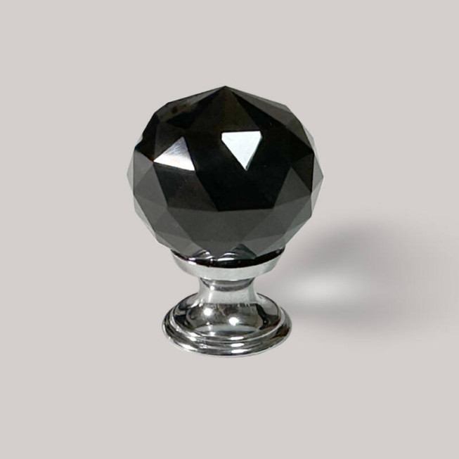 Buton mobilă Richy cristal negru, design elegant, finisaj premium