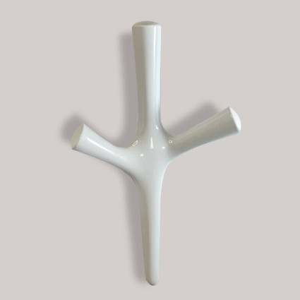 Cuier mobilă DCM-C4, agățătoare metalică modernă, alb