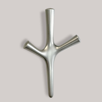 Cuier mobilă DCM-C4, agățătoare metalică modernă, inox