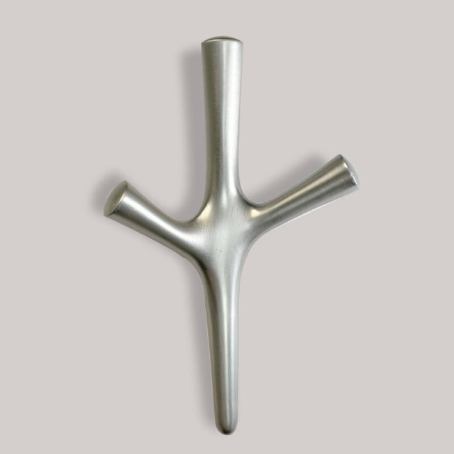 Cuier mobilă DCM-C4, agățătoare metalică modernă, inox