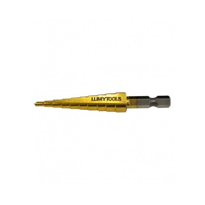 Burghiu în 10 trepte 3–12 mm, HSS 4241 cu prindere hexagonală, găurire rapidă în metal, inox, tablă și plastic