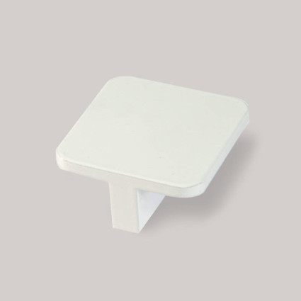 Buton mobilă 718, 40×40 mm, finisaj modern, alb