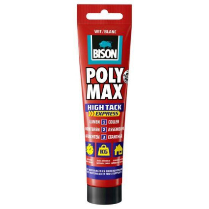 Adeziv și etanșant Bison Poly Max High Tack Express 165 g – fixare instant, ultra puternică