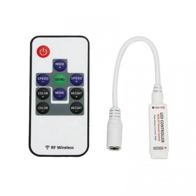 Mini controller bandă LED RGB 12V 144W 12A cu telecomandă RF 10 taste DL66520H
