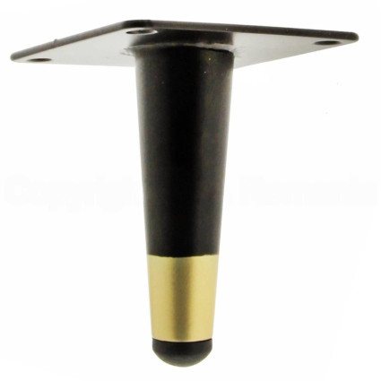 Picior metalic conic pentru mobilă 150mm Negru-Auriu – Design elegant și durabil