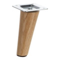 Picior mobilier din lemn stejar lăcuit H100 mm cu flanșă de prindere – design natural și stabilitate