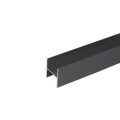 Profil intermediar tip H Häfele ÄDOOR EASY U-18, 3 metri, negru – sistem uși culisante mobilier