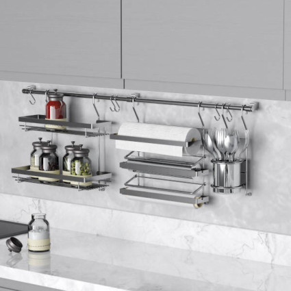 Kit bucătărie STARAX S-4500-C 100x170x360 mm – organizator coloană 3 accesorii metalice