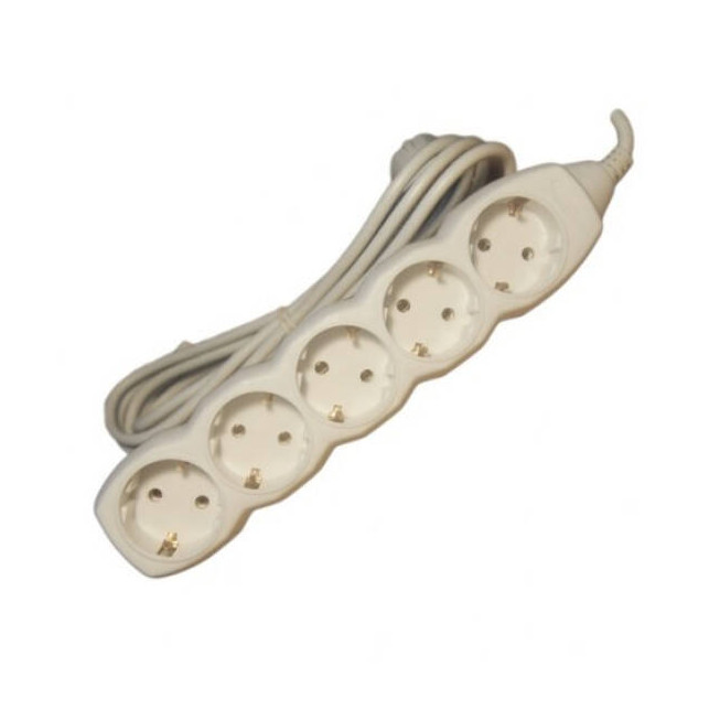 Prelungitor 5 m 5 prize cu împământare CP, cablu electric 16A