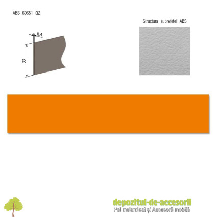 Cant ABS Orange 22mm x 0,4mm compatibil cu Pal Melaminat Orange Egger U332