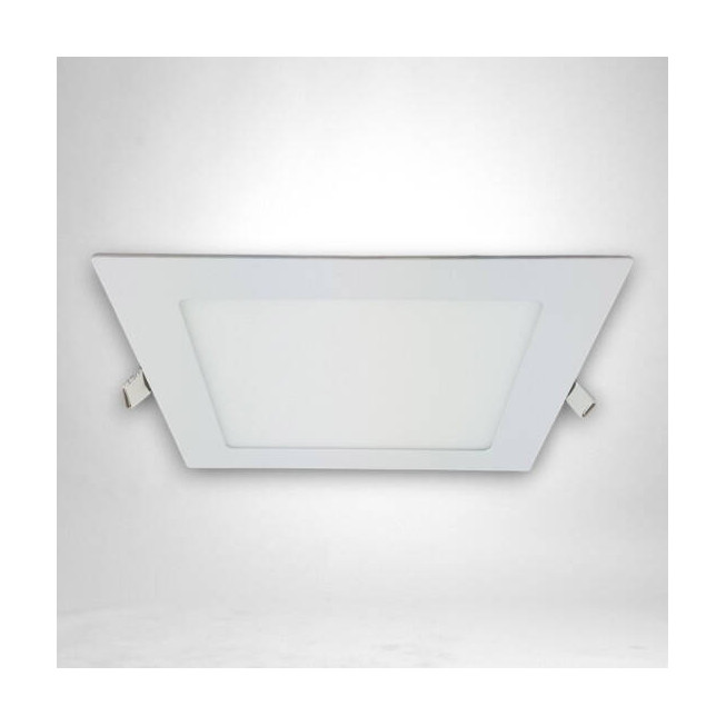 Spot LED Slim pătrat, 166x166mm, 12W (echivalent 75W), 2700K lumină caldă, încastrat, IP20, iluminat interior
