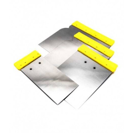 Set 4 șpacluri auto inox LUMYTOOLS LT06292, 50–120 mm, spatule metalice pentru glet și finisaje