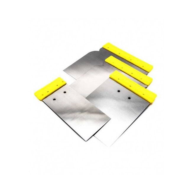 Set 4 șpacluri auto inox LUMYTOOLS LT06292, 50–120 mm, spatule metalice pentru glet și finisaje