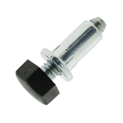 Picior metalic reglabil mobilier M6 SW12 negru, cu bucșă, 30 mm – set 20 buc