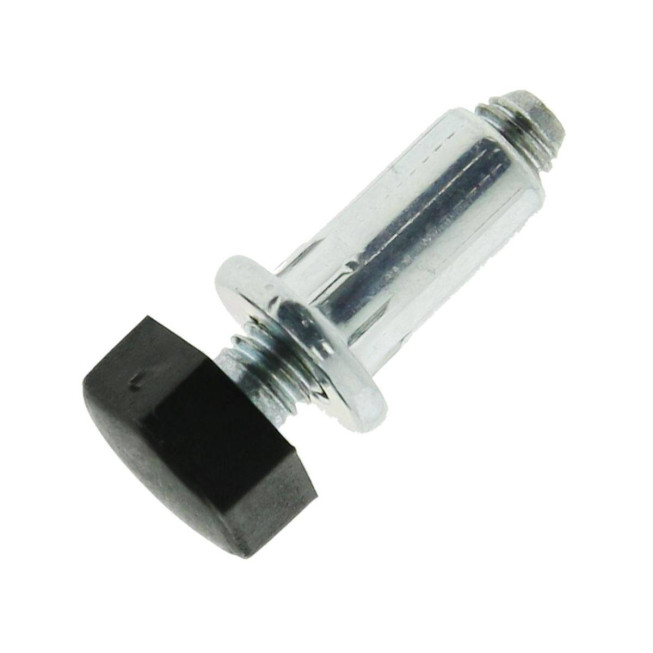 Picior metalic reglabil mobilier M6 SW12 negru, cu bucșă, 30 mm – set 20 buc